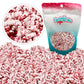 Bloody Bones Treat Toppers - 12 Oz Resealable Stand Up Candy Bag - White Candy Bone Shaped Sprinkles w/Red Splashes - Halloween