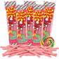 Needzo Sour Straws Watermelon, Chewy Sugar Coated Candy, Individually Packages, Swirl Sticker Included, 1.75 Ounces, (Pack of 5)