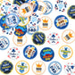 Ouksma Edible Rice Paper Cupcake Toppers, 56 Pcs, Dad-Themed Designs for Cake & Dessert Decorations