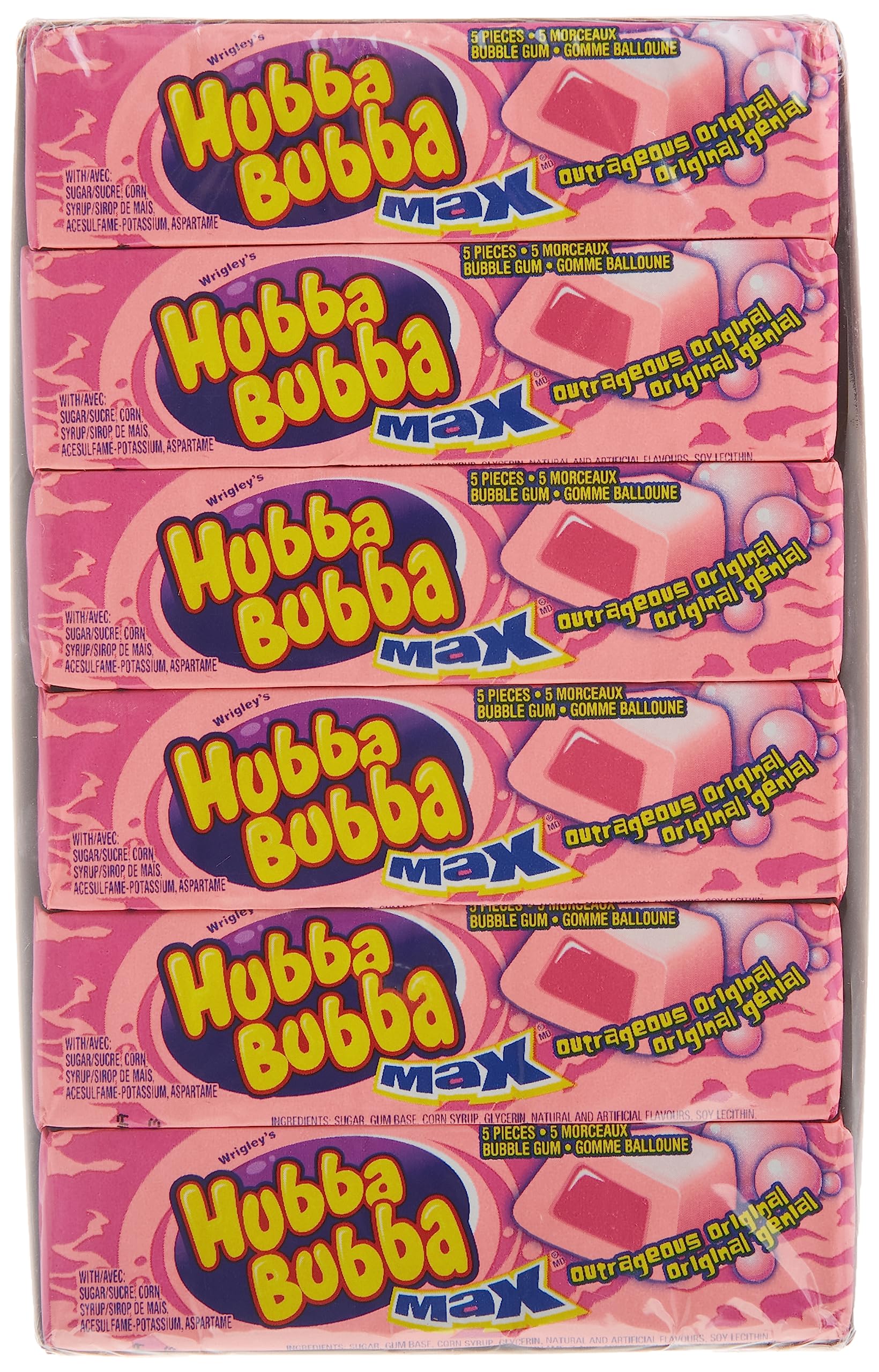Hubba Bubba Max, Outrageous Original, 18 Count - {Imported from Canada}