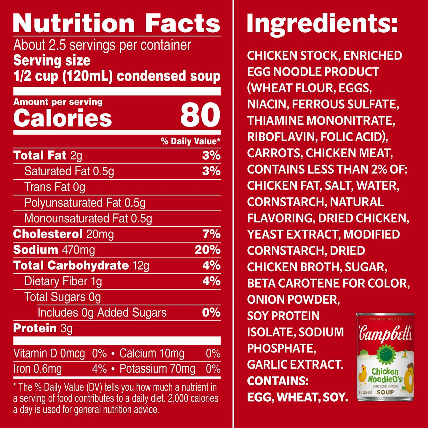 Campbell'S Condensed Kids Soup, Chicken Noodleo’S Soup, 10.5 Oz. Can (Pack Of 12)