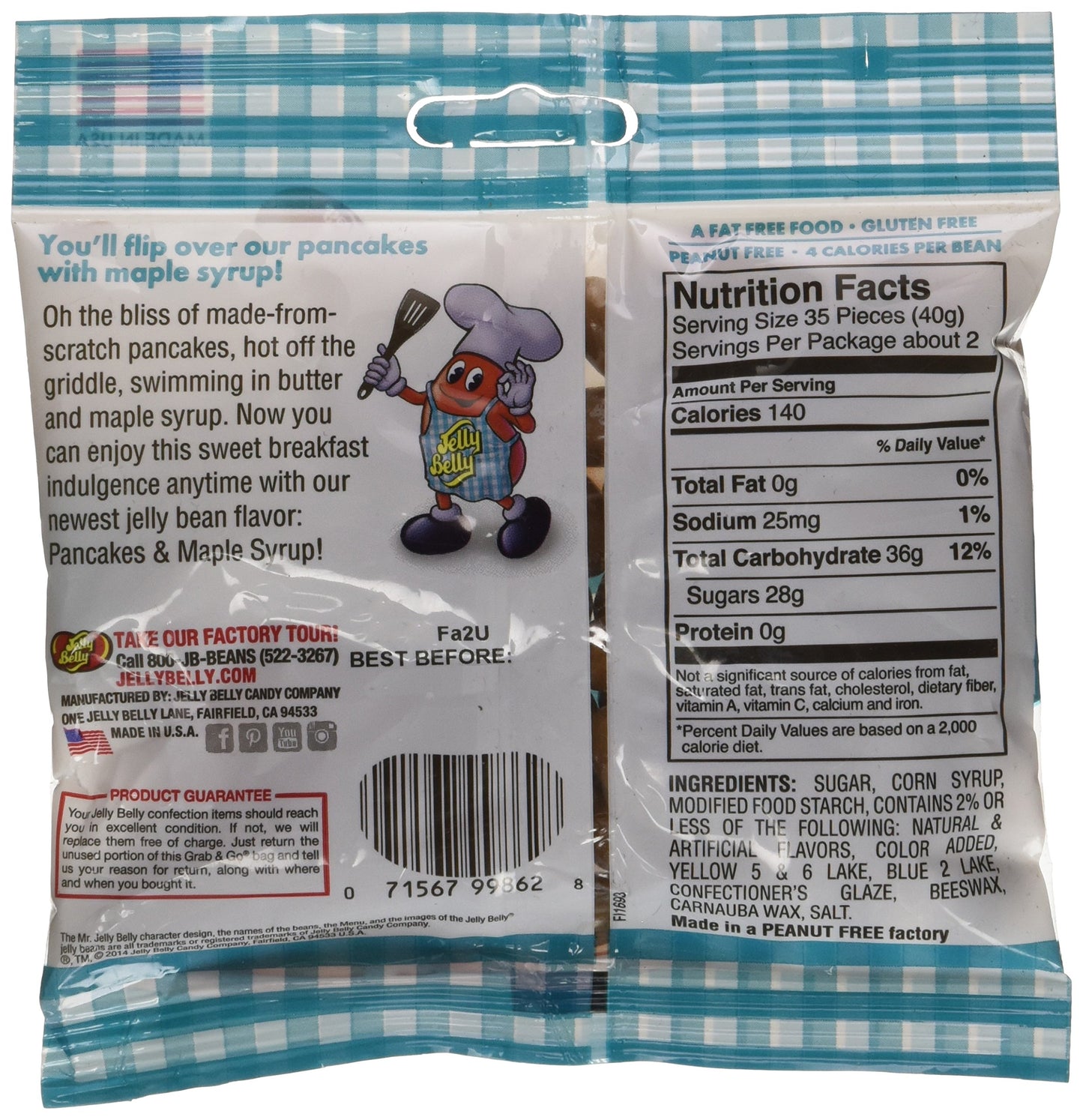 Jelly Belly 66318 3.1 Oz. Jelly Belly Pancakes & Maple Syrup