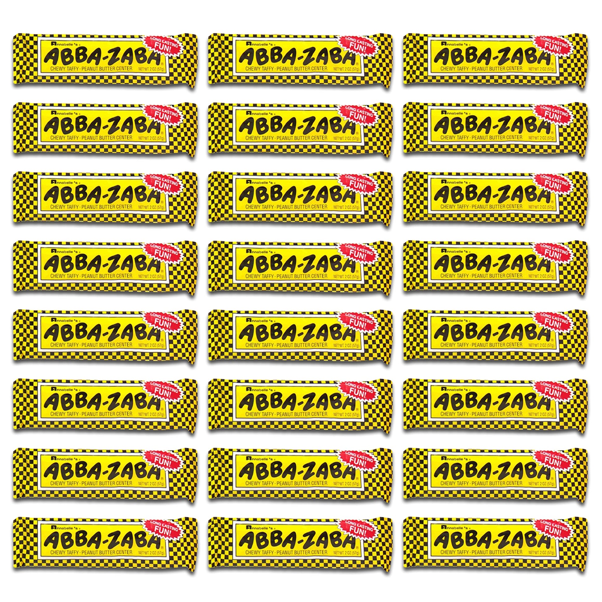 Annabelle'S Abba-Zaba Chewy Taffy Peanut Butter Center, 1.8-Ounce Bars (Pack Of 24)