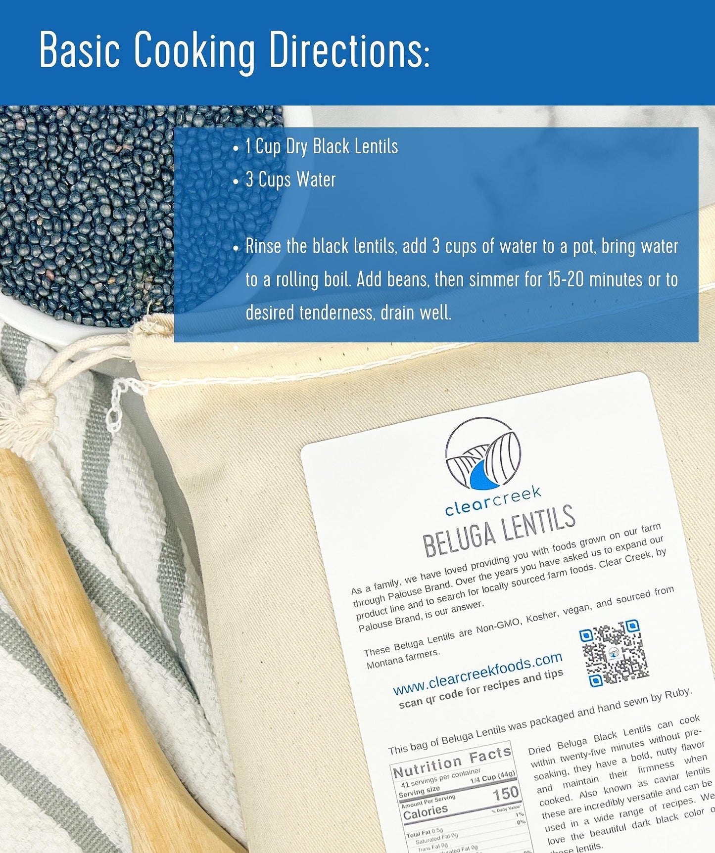 Black Beluga Caviar Lentils | Non-Gmo | Kosher | Premium Quality | Versatile | Ideal For Healthy Cooking