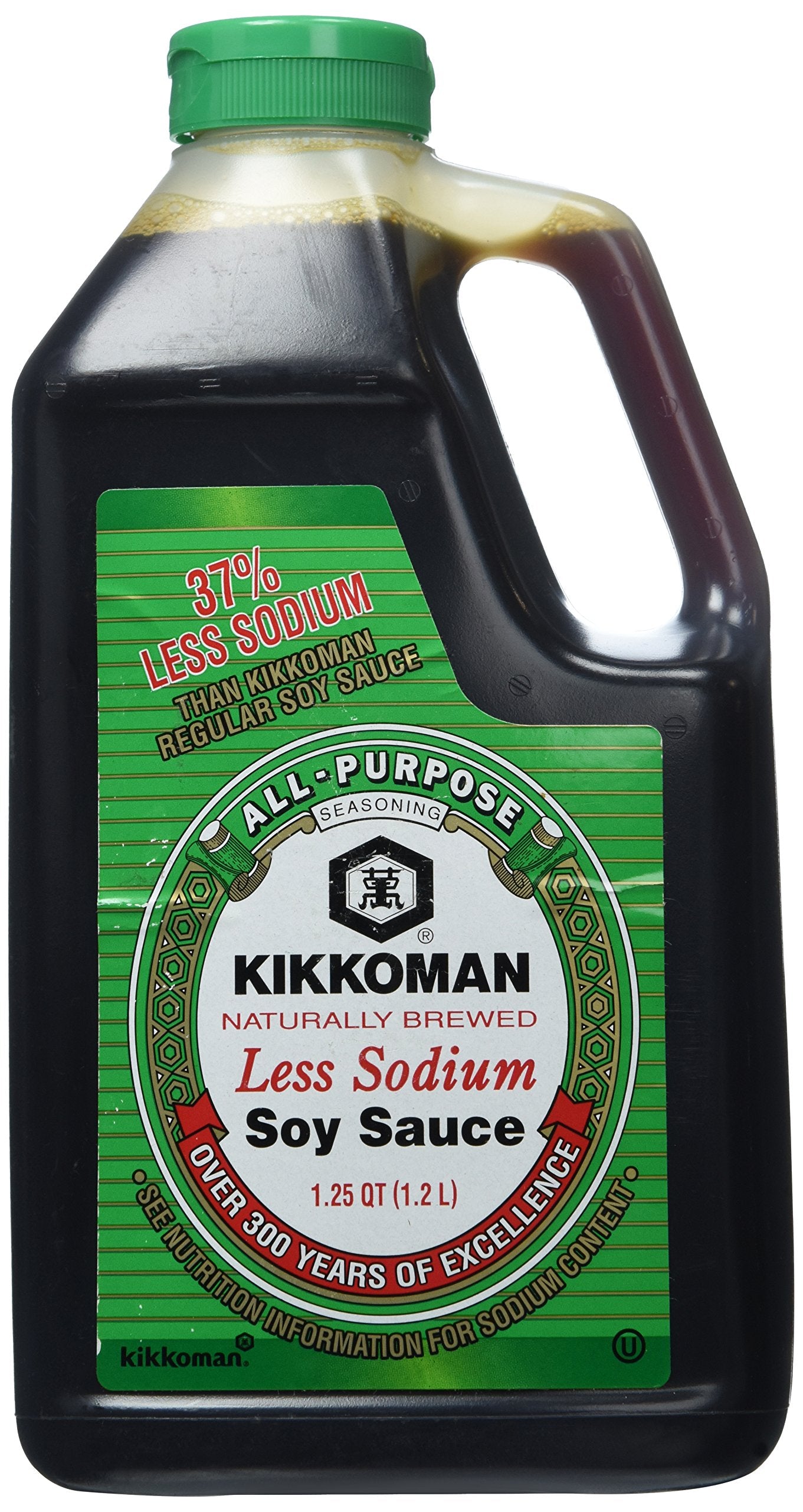 Kikkoman Soy Sauce, Traditionally Brewed, Less Sodium, 40.57 Fl Oz, Model 220-00711