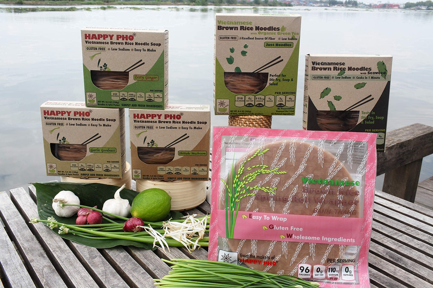 Vegan Gluten Free Happy Pho Meal Kit Shiitake Mushroom - 2 Servings, 4.5 Oz. Per Box, Case of 6 Boxes, Meal Kits, Pho Noodles Vi
