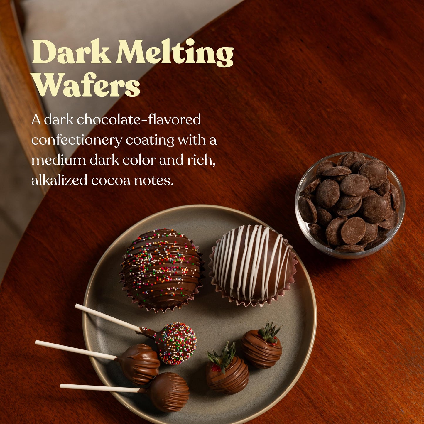 Cambie Dark Chocolate Wafers  Melting Chocolate Candy Melts - 2 Pounds Baking Dark Chocolate For Dipping Chocolate Melts  Enrobing & Molding