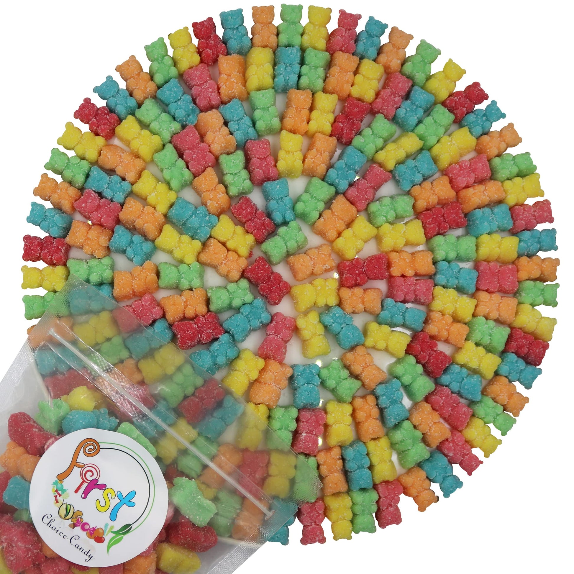 FirstChoiceCandy Gummy Bears (Sour Neon Beep Bears, 1 Pound (Pack of 1))
