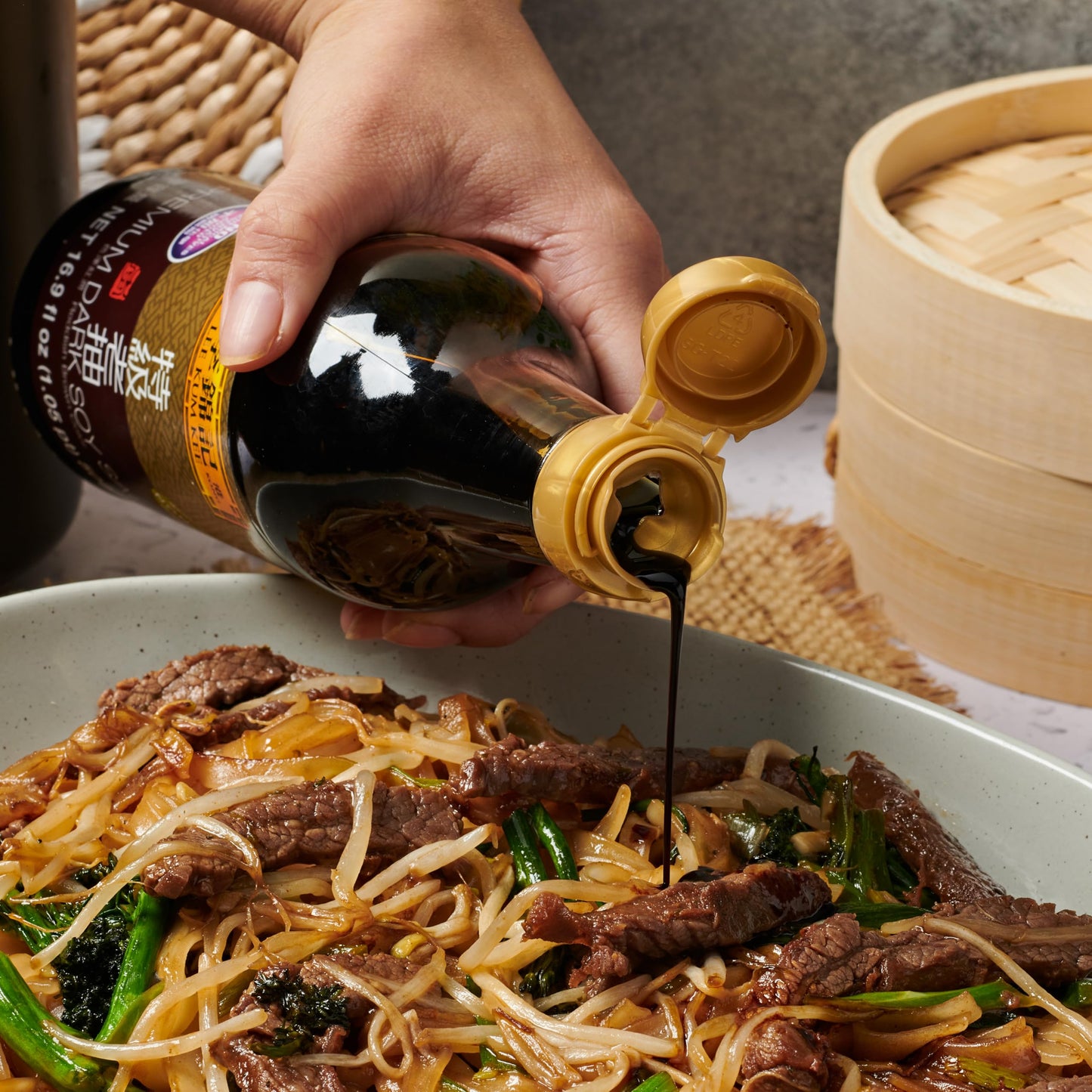 Lee Kum Kee Premium Dark Soy Sauce, Naturally Brewed, Vegan, Non-GMO, 16.9 oz (Pack of 2)