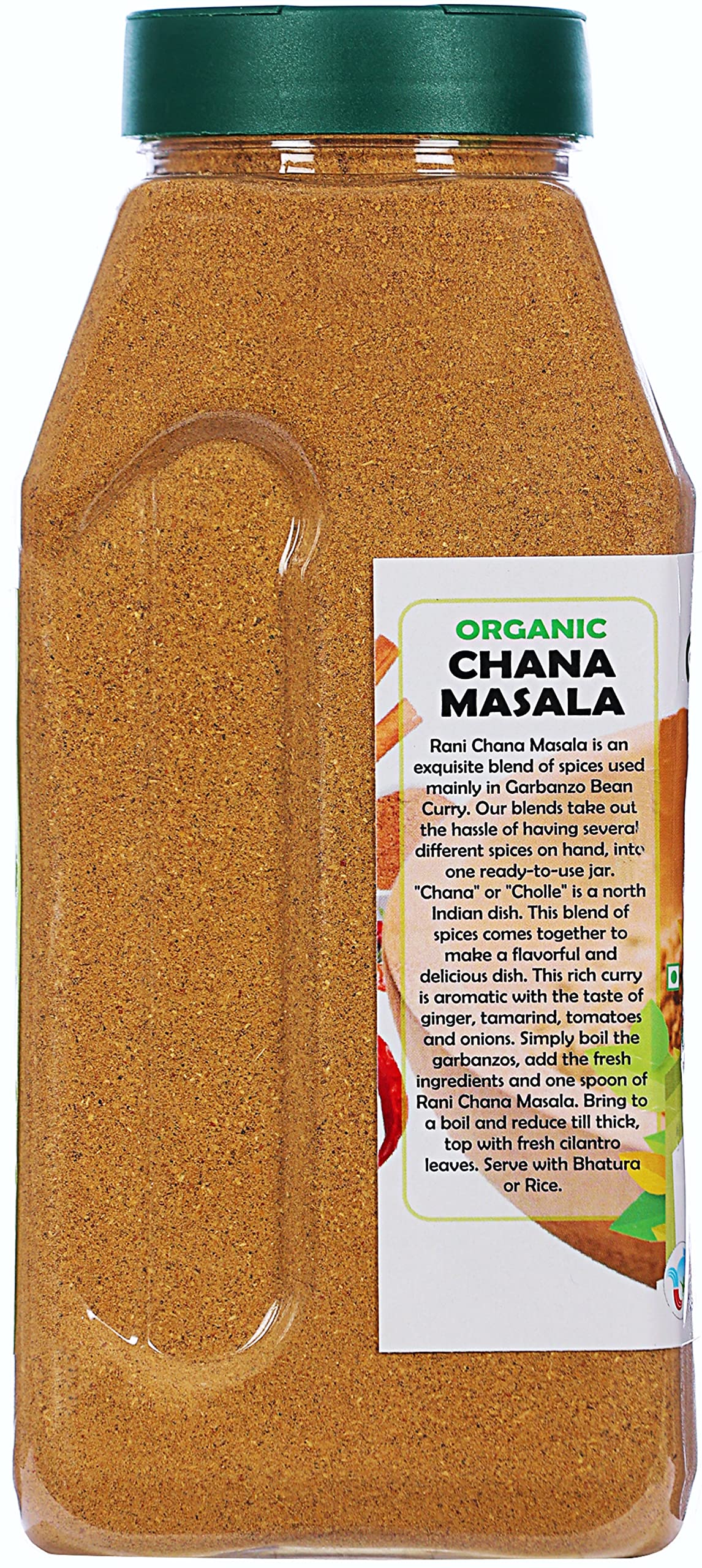 Rani Organic Chana Masala (Garbanzo Curry 9-Spice Blend) 20Oz (1.25Lbs) 567G Pet Jar ~ All Natural | Vegan | Gluten Friendly | N