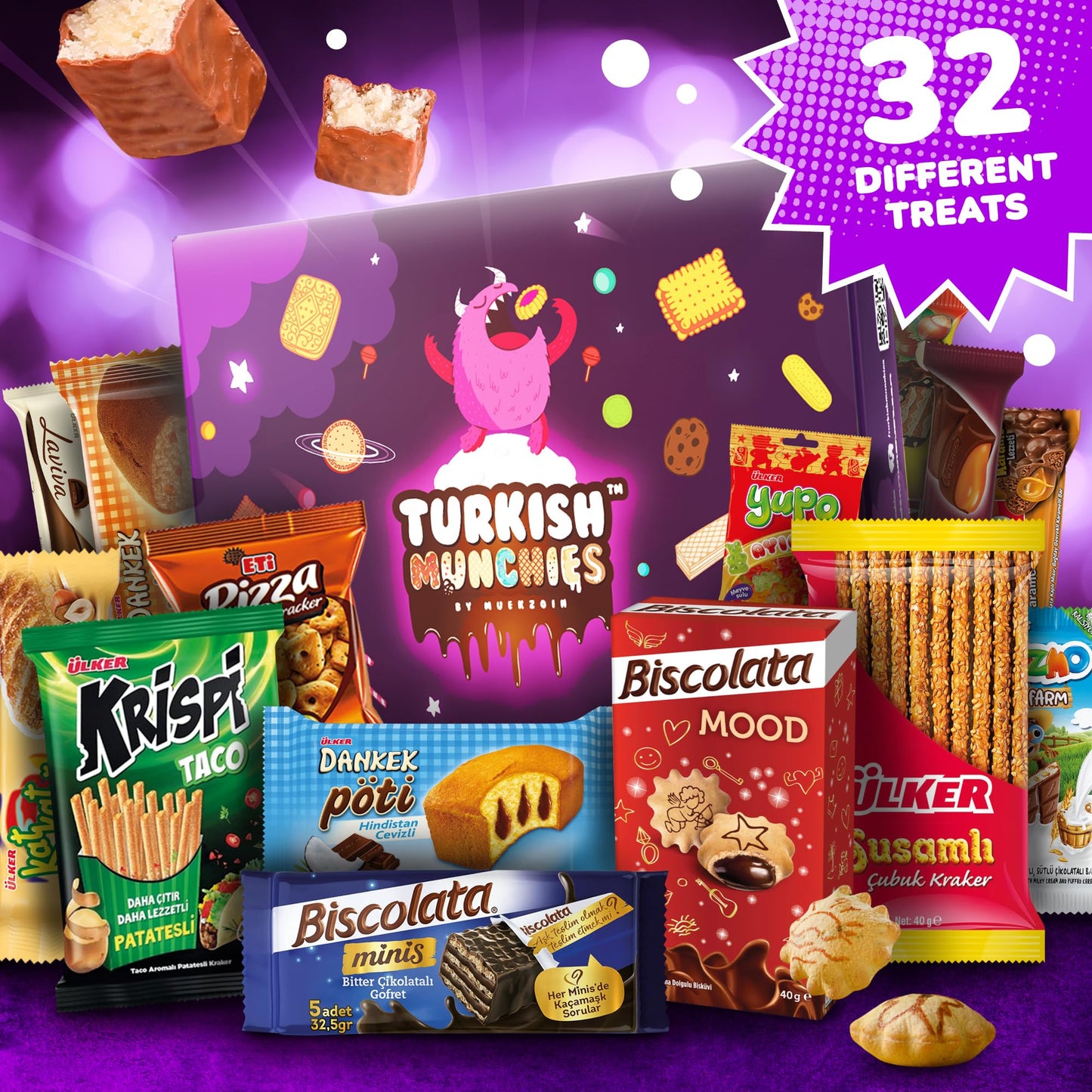 Mega International Snack Box | Premium Exotic Foreign Snacks | Unique Snack Food Gifts Included | Try Extraordinary Turkish Snac