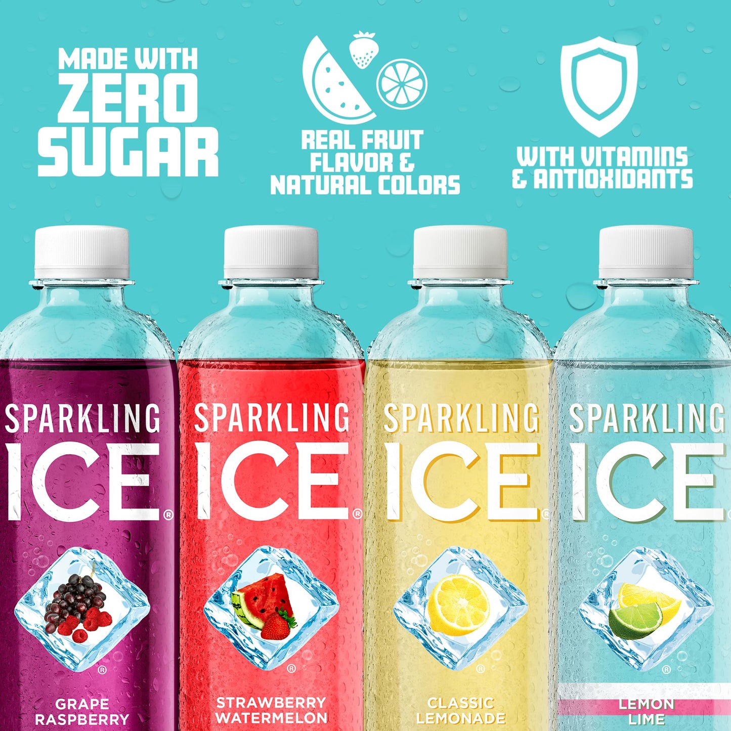 Sparkling Ice Blue Variety Pack Flavored Sparkling Water Zero Sugar With Vitamins And Antioxidants 17 Fl Oz 12 Count (Classic Le
