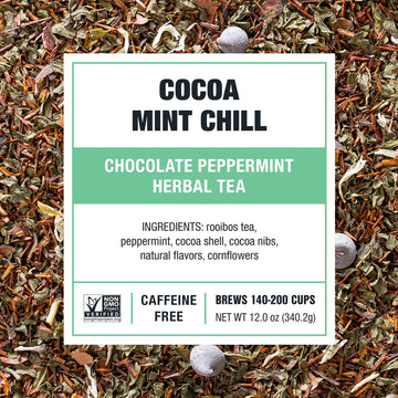 Tiesta Tea - Cocoa Mint Chill Loose Leaf Tea, Chocolate Peppermint Herbal Rooibos Blend, Non-Caffeinated, Hot or Iced, Makes Up
