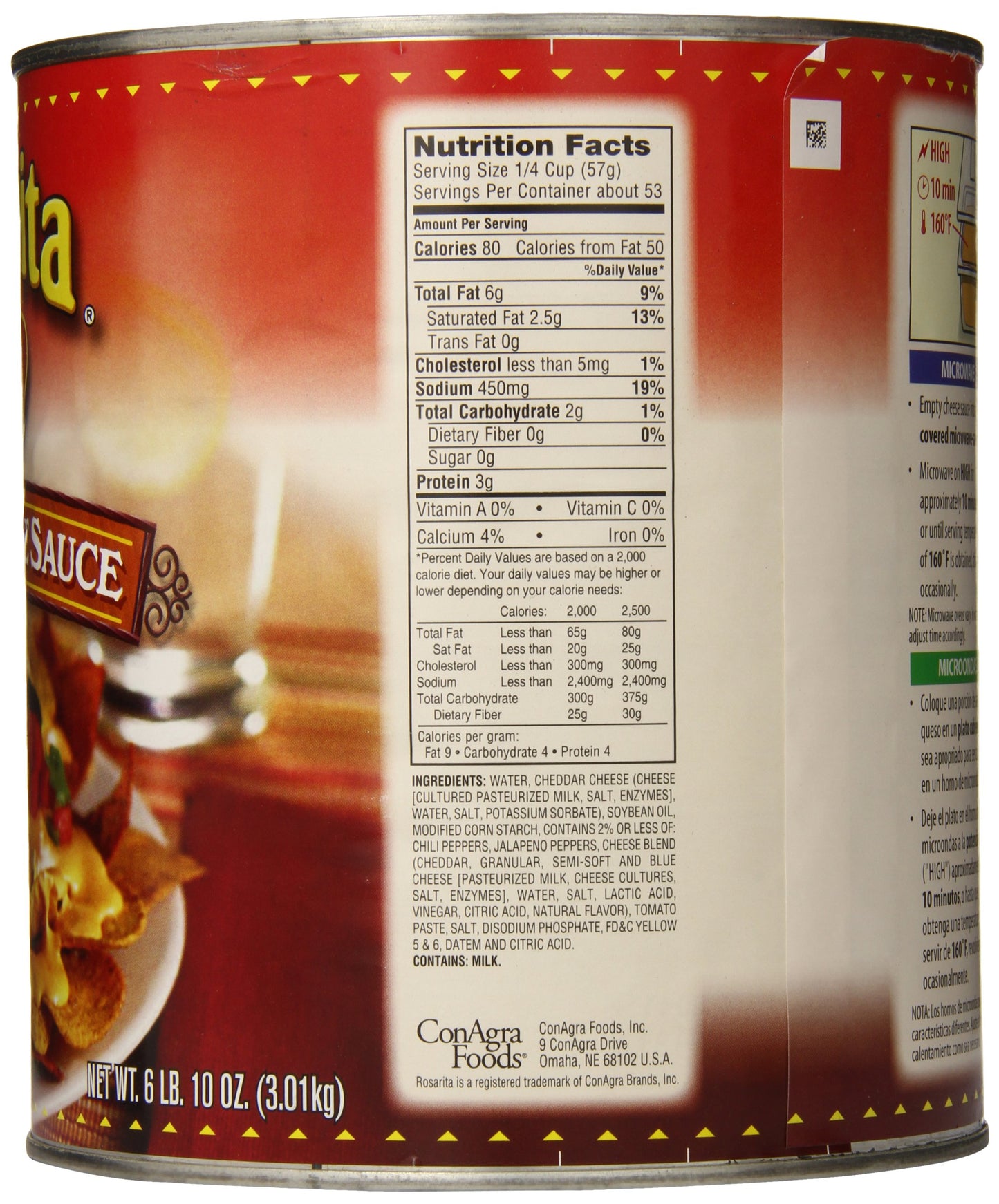 Rosarita Nacho Cheese Sauce, 106 Oz, Pack of 6, 6.62 Pounds