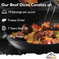 Mountain Essentials Freeze-Dried Diced Beef – Fully Cooked Meat | Pre-Cooked | 240G High Protein Intake | 10 Servings | Ready-To-Eat Meal Prep | Pantry Staples, Daily Meals, Emergency Survival, Camping Food | 7-Year Shelf Life | Made In Usa