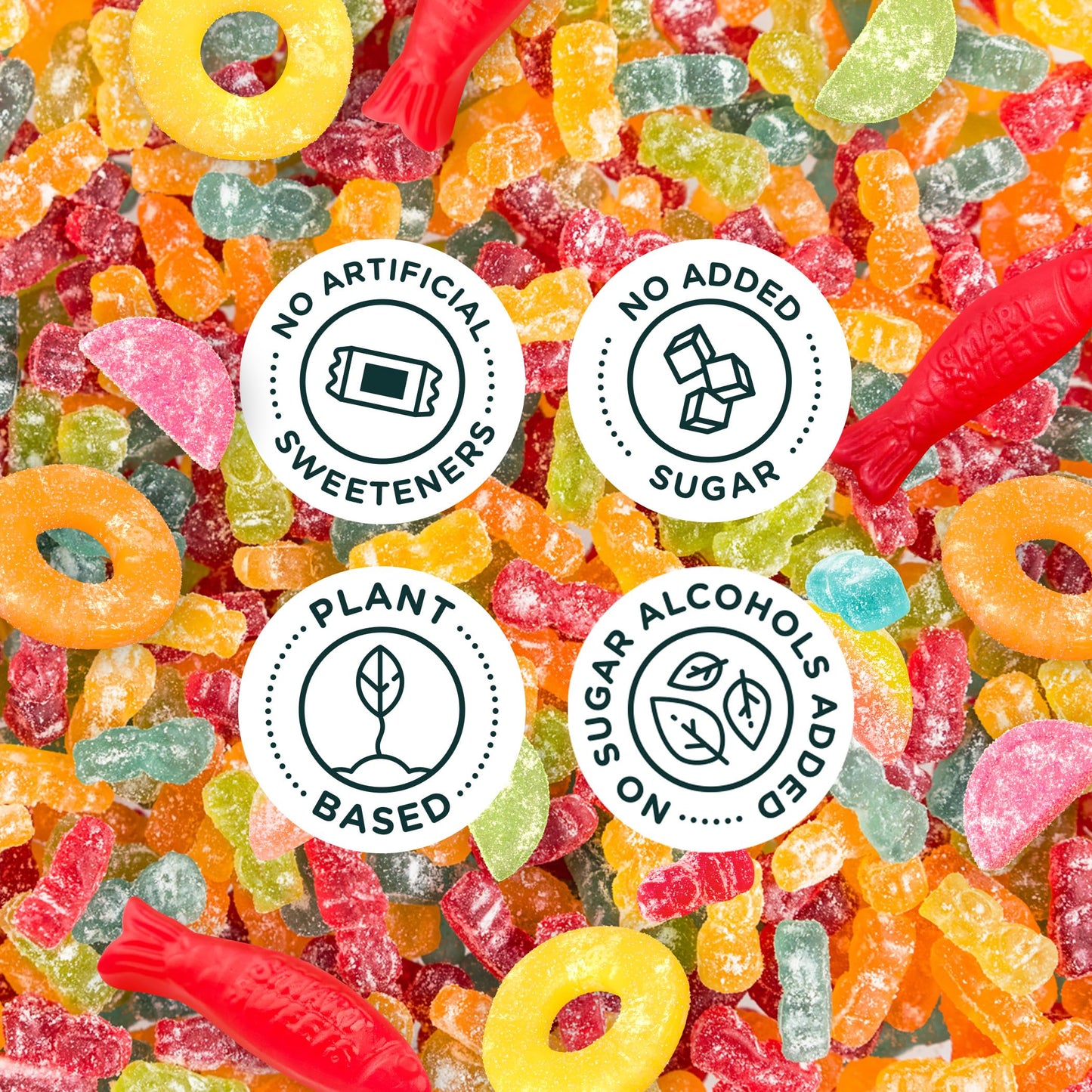 Smartsweets Variety Pack, 1.8Oz (Pack Of 8), Candy With Low Sugar & Calorie, Healthy Snacks For Kids & Adults - Sweet Fish, Sourmelon Bites, Peach Rings, Sour Blast Buddies