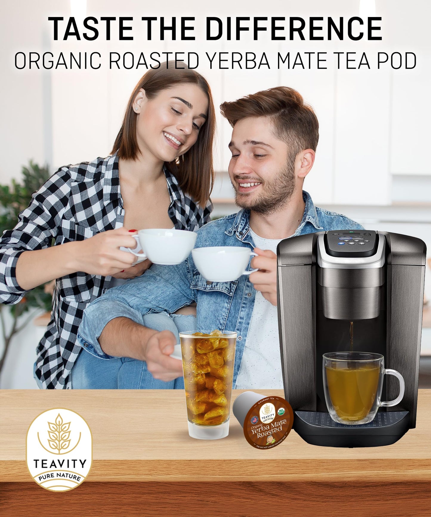 Teavity Organic Yerba Roasted Mate Tea Pods for Keurig, 12 Count, Pack of 1