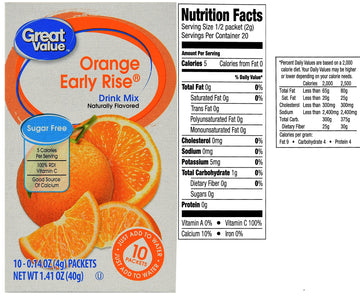 Great Value Low Calorie Sugar-Free Drink Mixes Variety Fruit Flavor 3-Box Bundle (Cherry,Grape,Orange Early Rise, 3-Pack)
