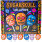 Halloween Sugar Skull Lollipops Candy, 24 Pack, Dia De Los Muertos, Strawberry, Orange, and Blue Raspberry Suckers