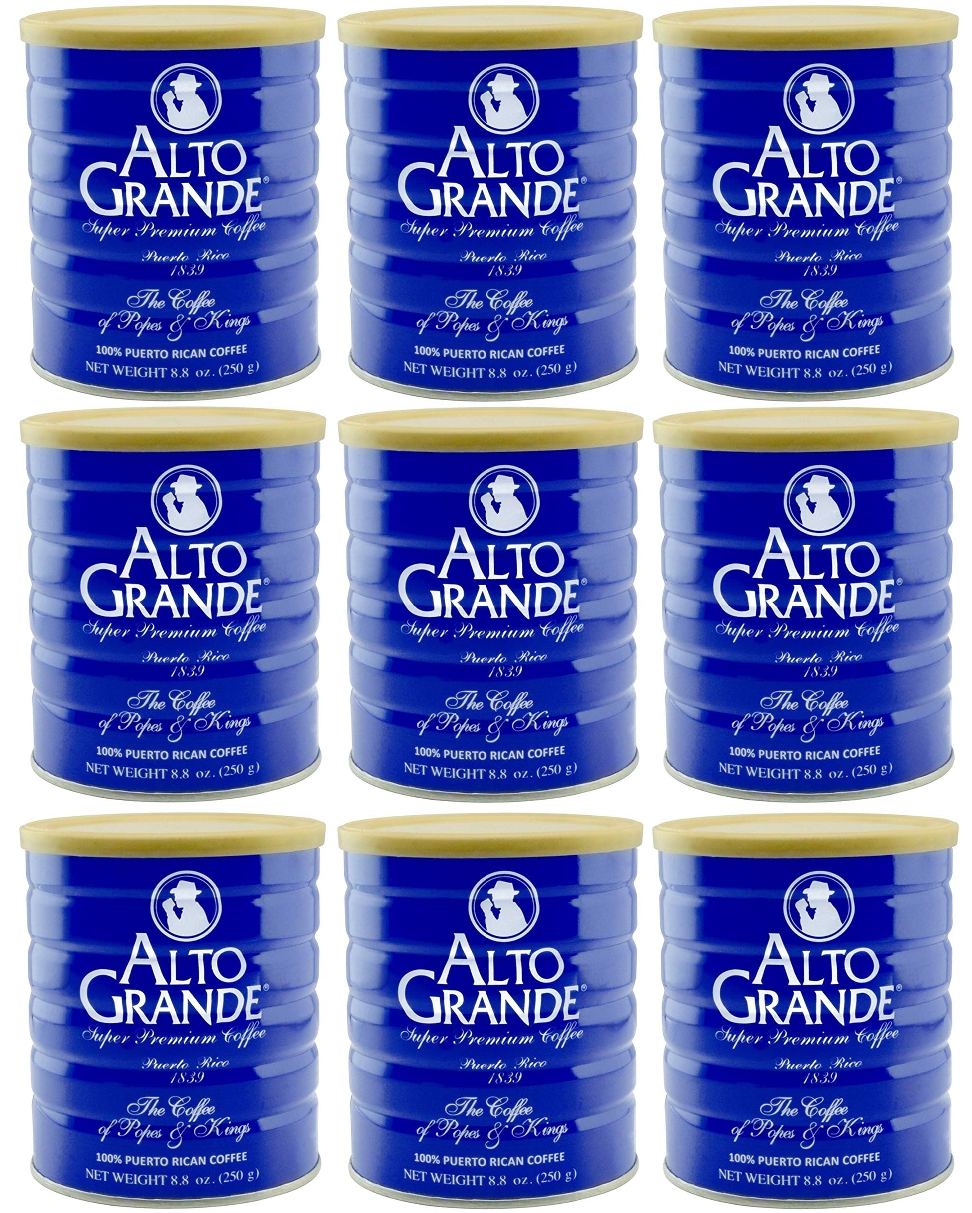 Alto Grande Super Premium Coffee Ground 8.8oz (9-Cans)