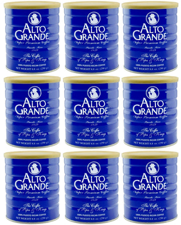 Alto Grande Super Premium Coffee Ground 8.8oz (9-Cans)
