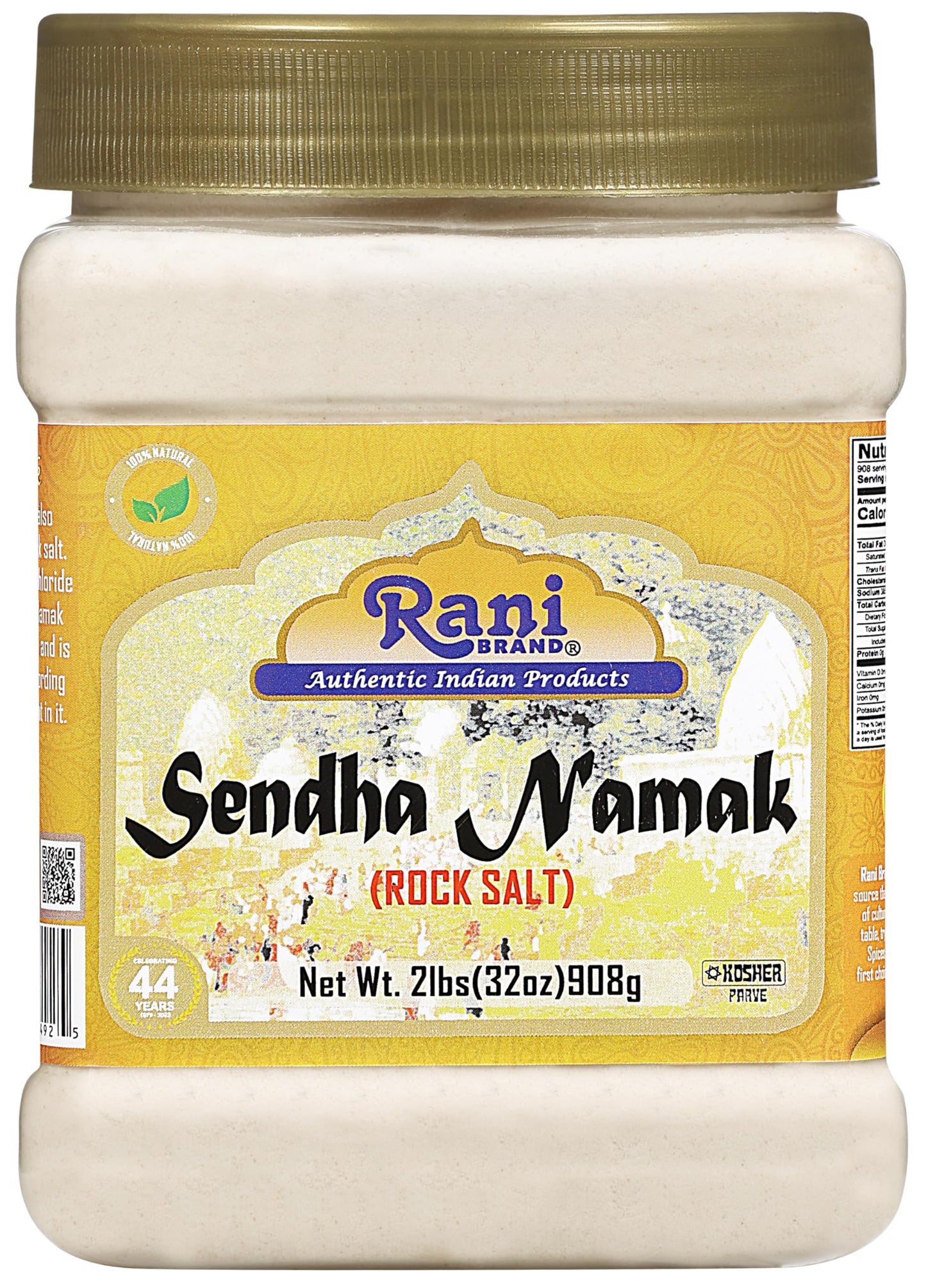 Rani Sendha Namak (Rock Salt) Powder 32oz (2lbs) 908g PET Jar ~ All Natural | Vegan | Gluten Friendly | NON-GMO | Kosher | India