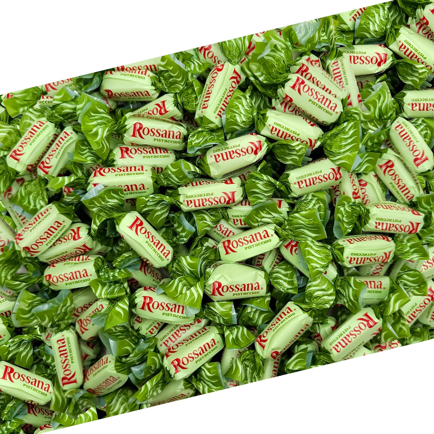 Fida Rossana Pistachio Hard Candy | 1 Pound Bag - About 75 Count | Individually Wrapped Rossana Italian Candy | Rich Pistachio Cream Center | Filled Gourmet Treat