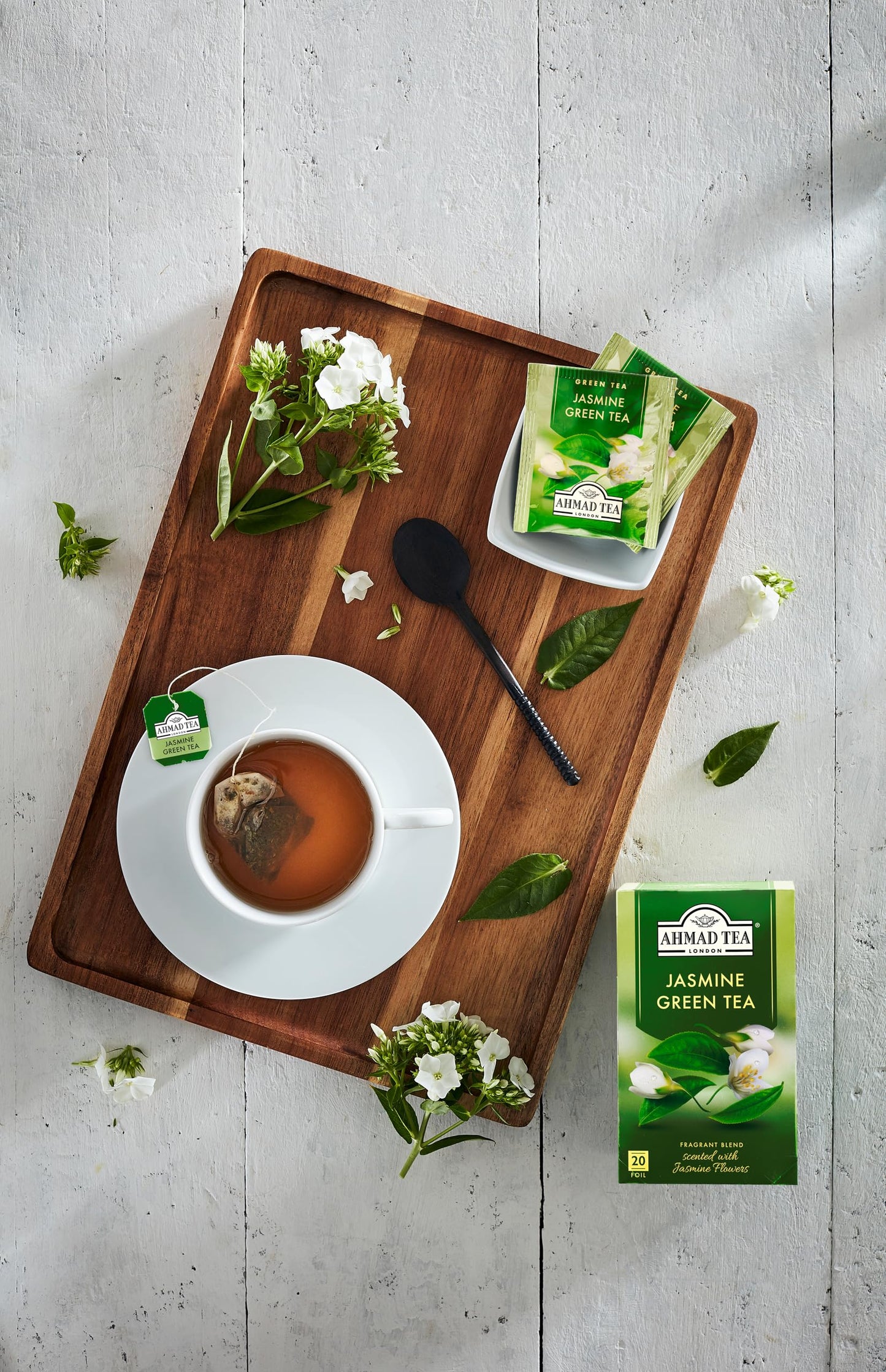 Ahmad Tea Jasmine Romance Green Tea, 20-Count Boxes, Pack of 6, 120 Count