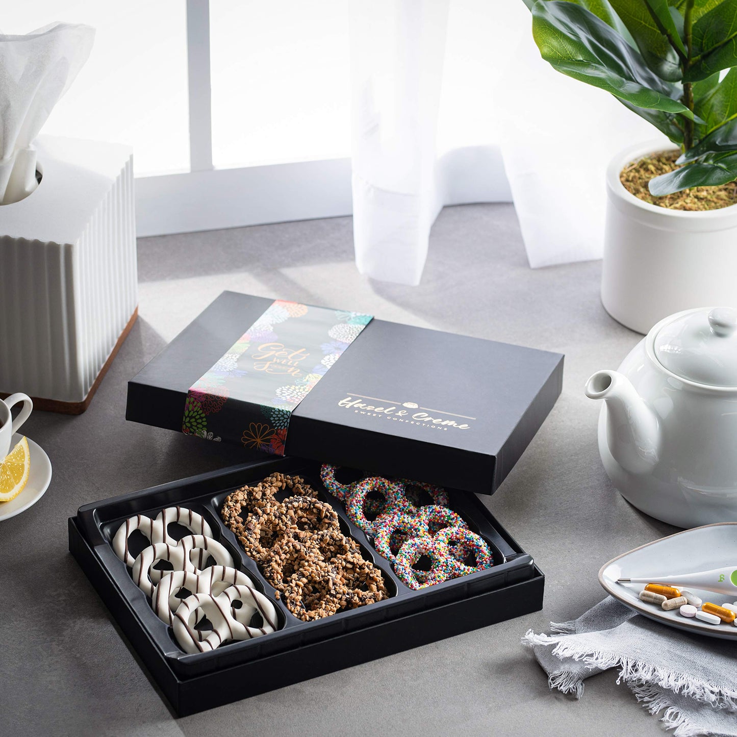 Hazel & Creme Gourmet Pretzels - Get Well Soon Gift Box - Care Package Gift - Gourmet Food Gift