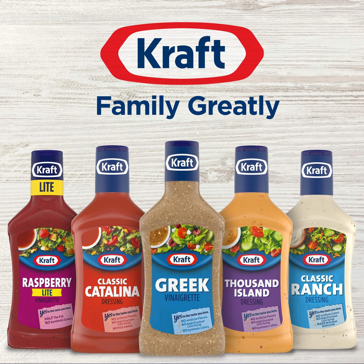 Kraft Greek Vinaigrette Salad Dressing, 16 Fl Oz Bottles, Pack of 6