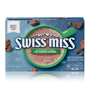 Swiss Miss, No Sugar Added, Hot Cocoa Mix, 8Oz Box (Pack Of 3)