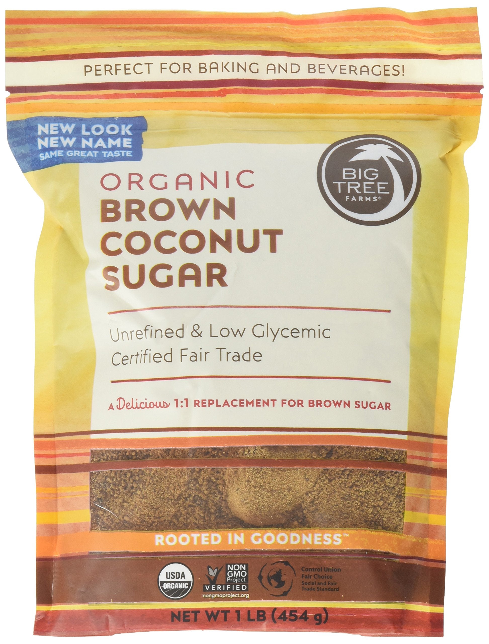 Big Tree Farms Organic Brown Coconut Sugar, Vegan, Gluten Free, Paleo, Certified Kosher, Cane Sugar Alternative, Substitute for 