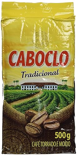 Roast N' Ground Coffee From Brazil - Caf    Torrado E Moido - Caboclo 17.60Oz (500G) Gluten Free