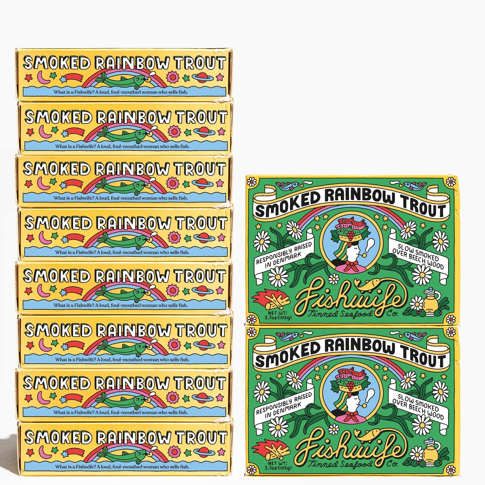 Smoked Rainbow Trout 10-Pack (3.7 oz per tin) | ASC-Certified Sustainable Seafood  Gluten Free  Omega-3s | Handpacked in BPA-NI Tins