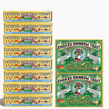 Smoked Rainbow Trout 10-Pack (3.7 oz per tin) | ASC-Certified Sustainable Seafood  Gluten Free  Omega-3s | Handpacked in BPA-NI Tins