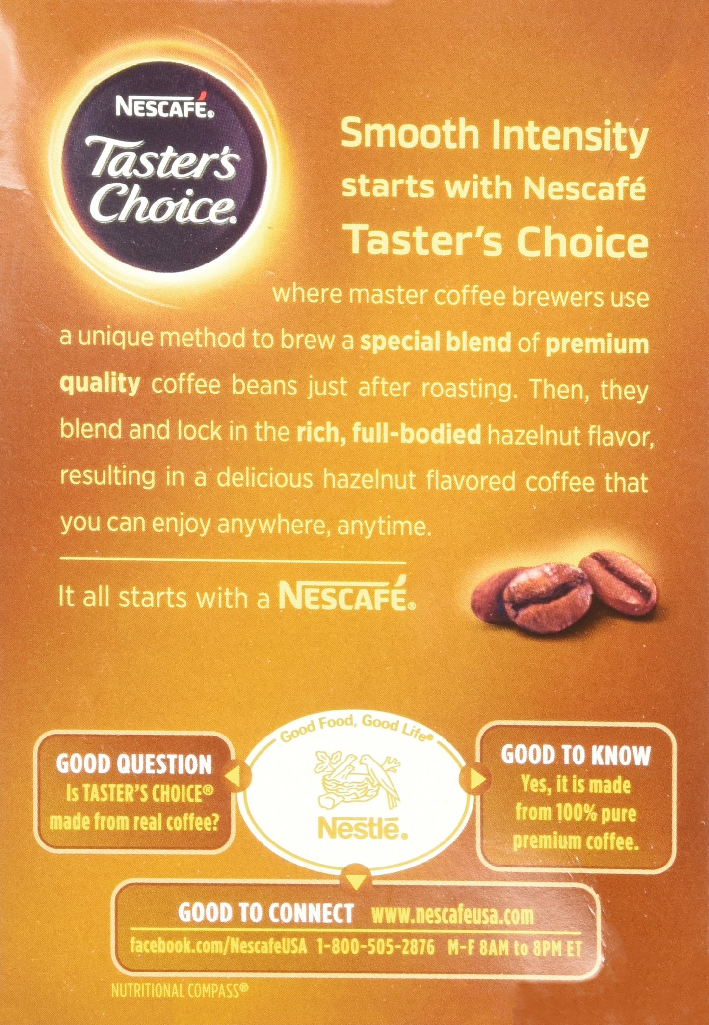 Nescafe Taster'S Choice Instant Coffee Single Sticks - Hazelnut - 1.4 Oz - 20 Ct