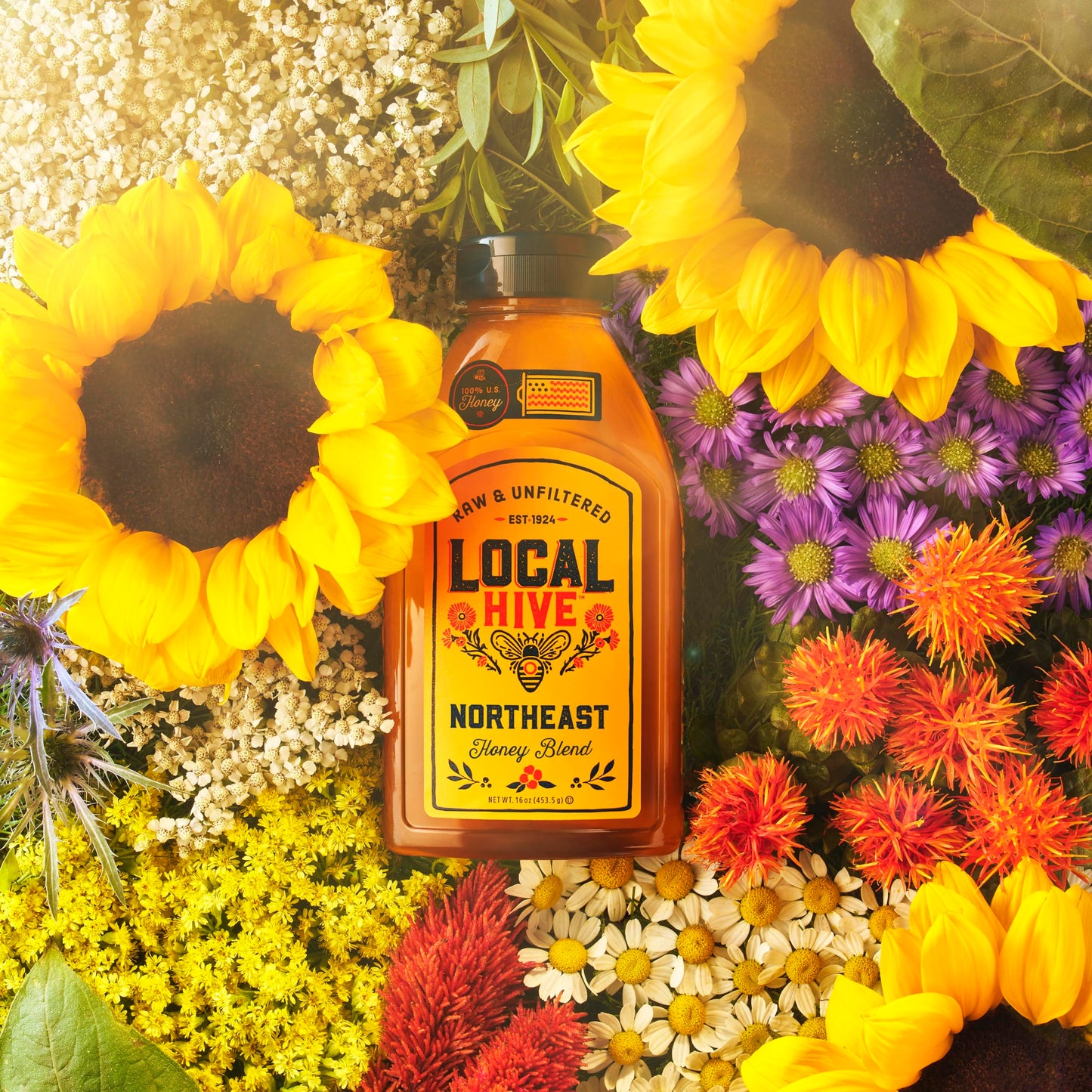 Local Hive Northeast Raw Unfiltered Honey 16Oz. 100% Us Honey Sourced From American Bees And Beekeepers.