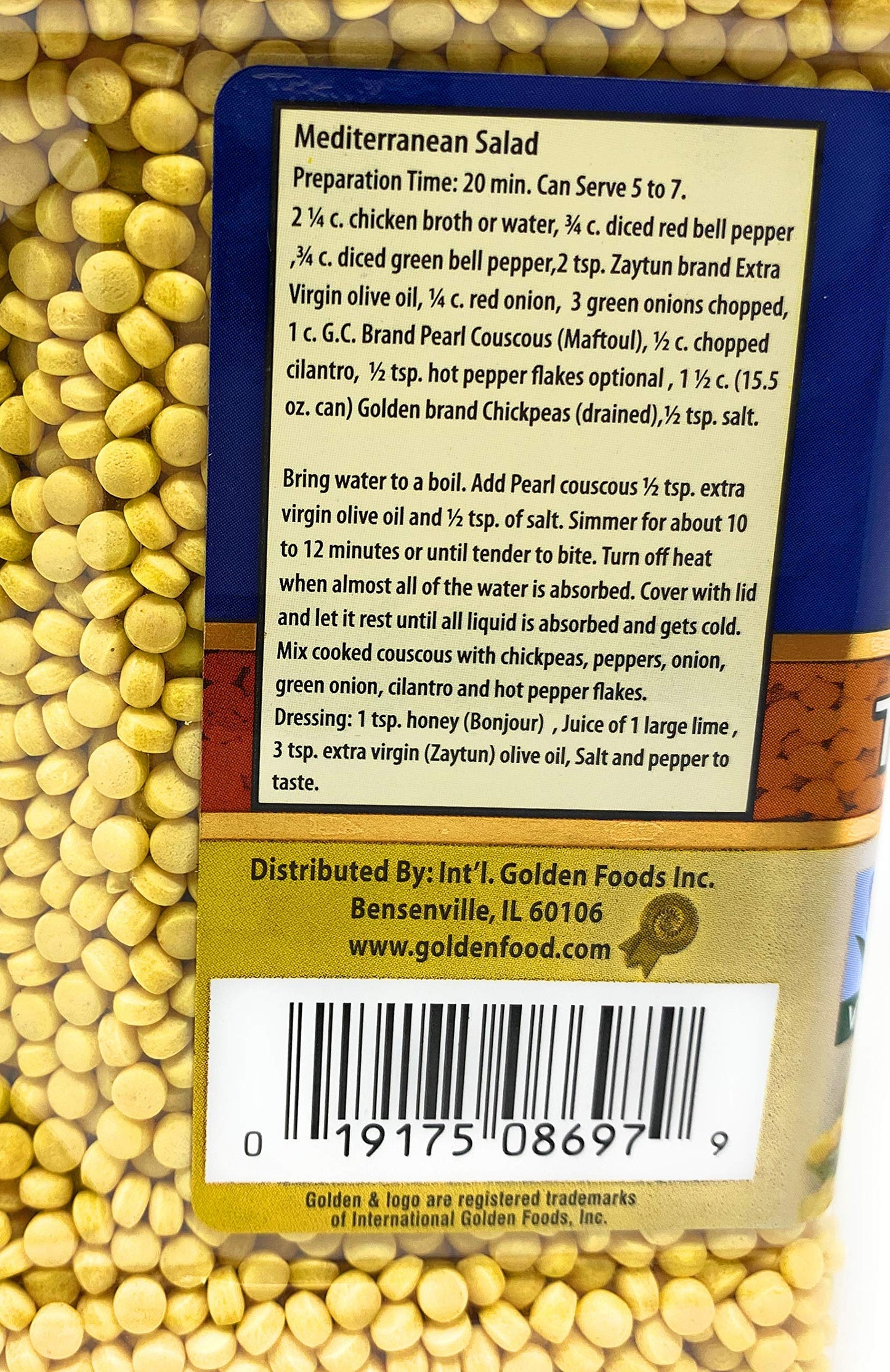 Golden Crown Premium Turmeric Couscous - 32 Oz (2Lb), Premium Quality Non Gmo Project Verified, Having No Cholesterol Vegan + Na