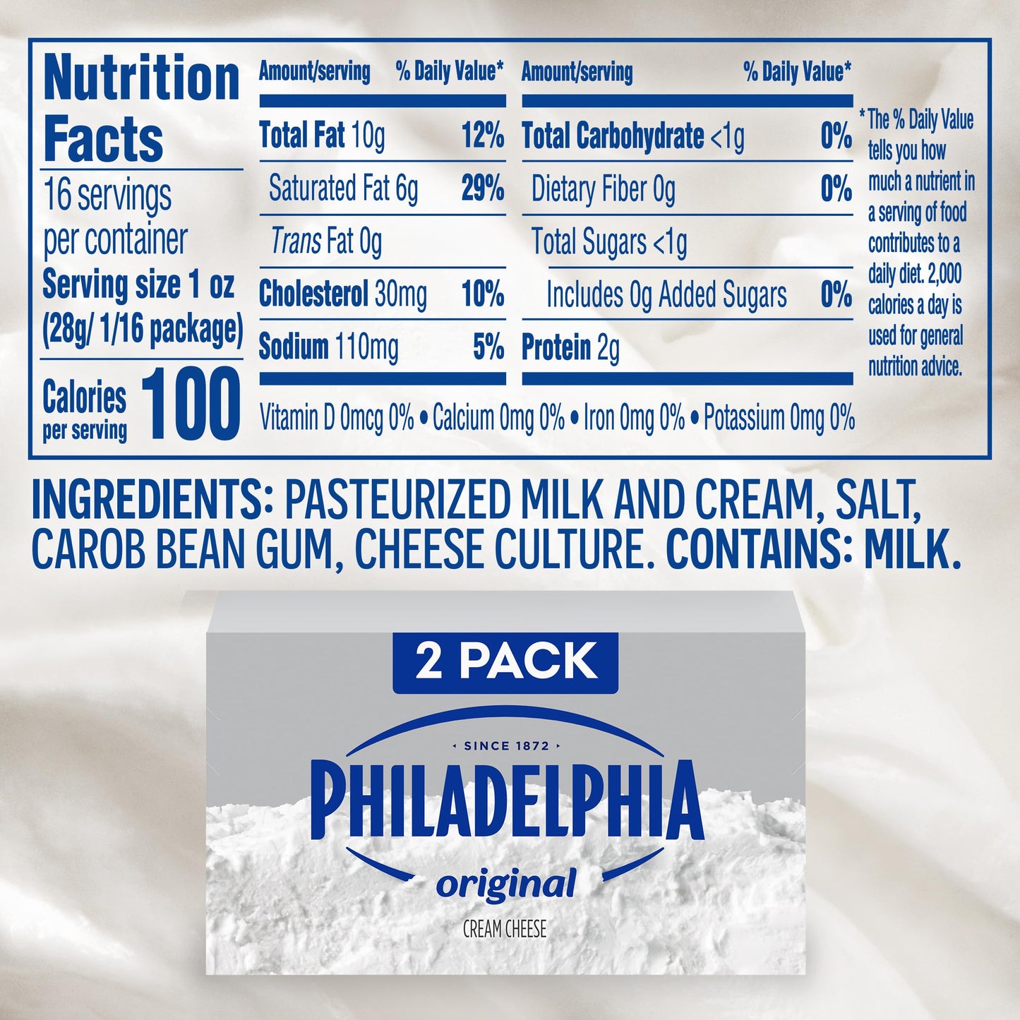 Philadelphia Original Cream Cheese, 2 ct Pack, 8 oz Brick