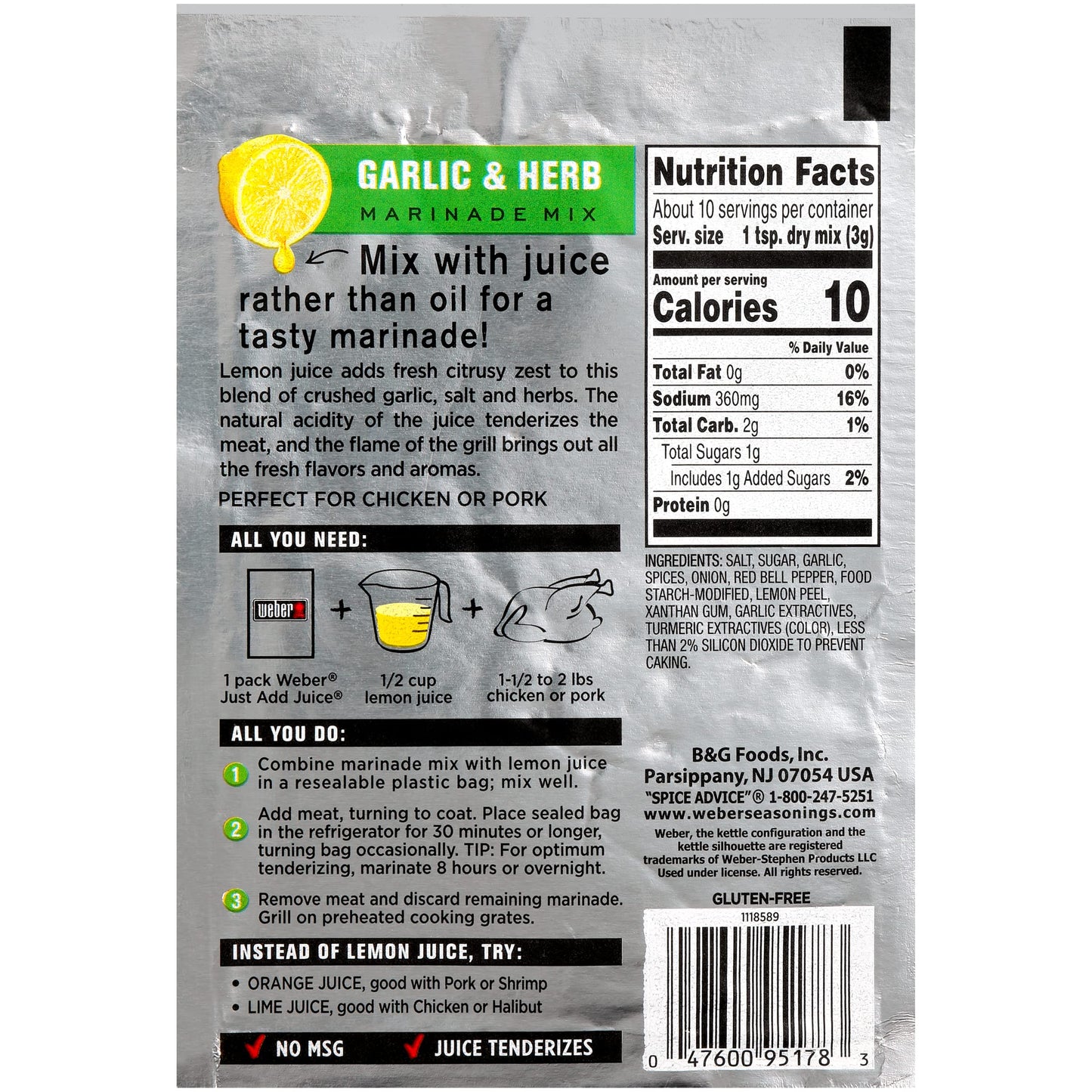 WEBER, MARINADE GRLC & HRB JAJ, 1.12 OZ, (Pack of 12)