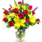 Benchmark Bouquets, Joyful Wishes, Glass Vase Included, Gift Fresh Flowers For Birthday, Anniversary, Get Well, Sympathy, Congra