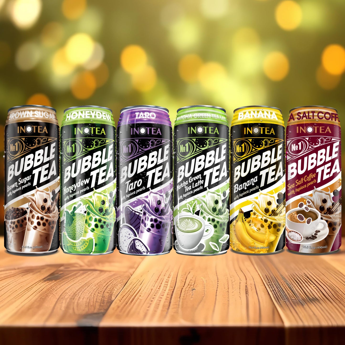 (Pack Of 12) Inotea Bubble Tea | Choose One Flavor: Brown Sugar, Taro, Honeydew, Banana, Matcha Latte, Sea Salt Coffee, And Asso