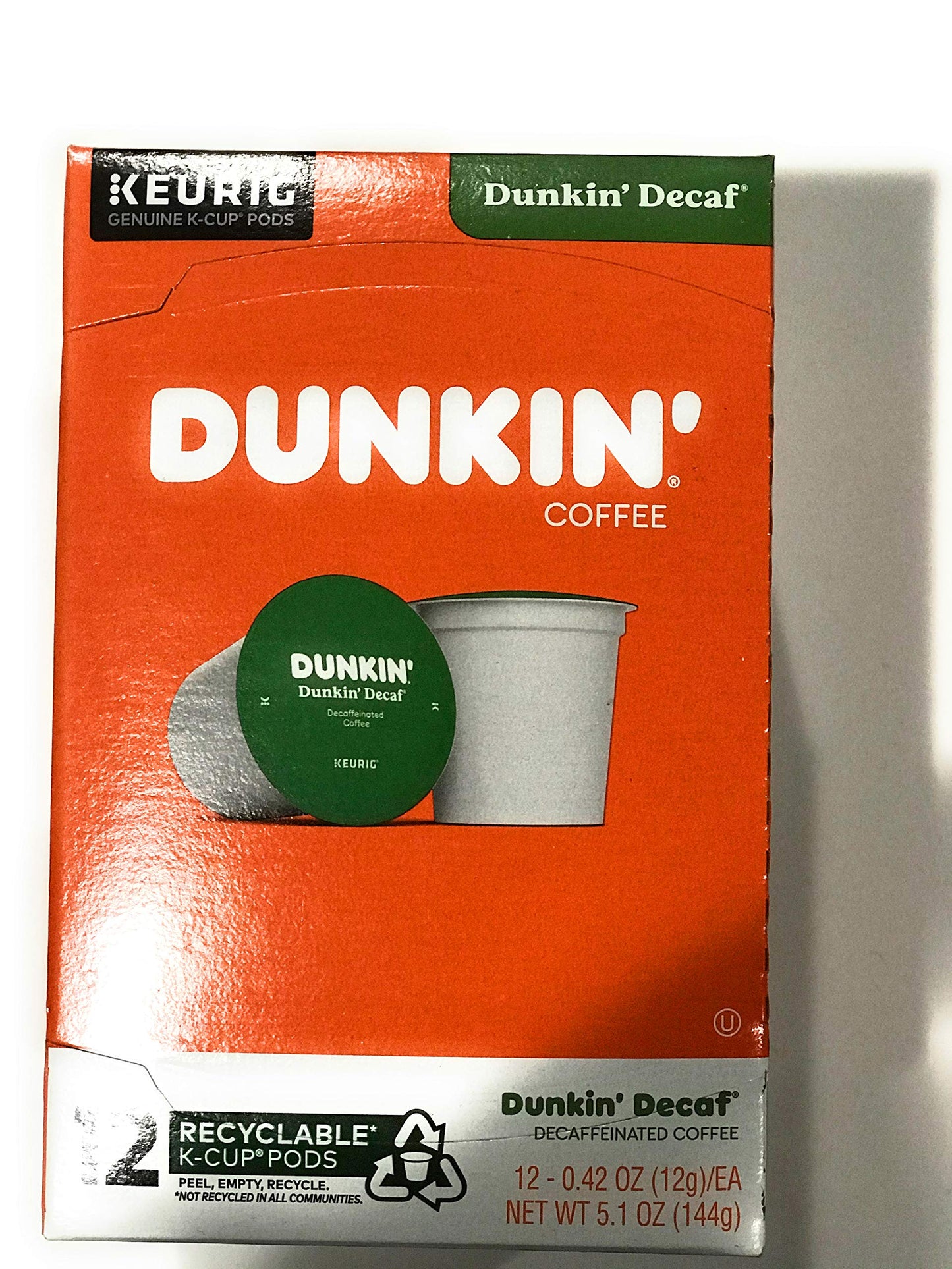 Dunkin Donuts K-cups Decaf - Box of 12 Kcups for Use in Keurig Coffee malt-inspired 5.1oz