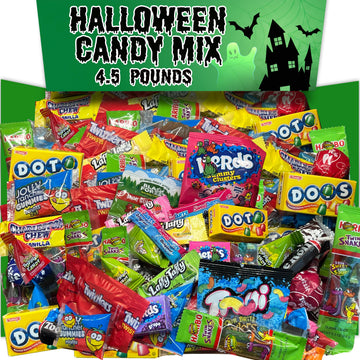 Halloween Bulk Candy Variety Pack, 4.5 Lbs Assortment Mix, Includes Twizzles, Assorted Tootsee Roll, Jolli Rancher, Individually Wrapped For Kids Trick Or Treat, Party Favors And Pumpkin Candy Bowl