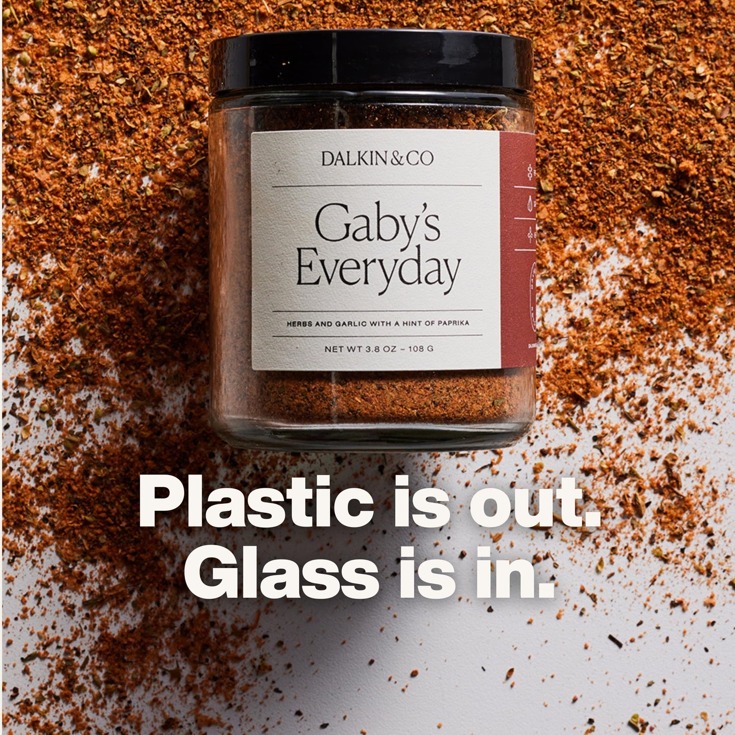 Dalkin & Co. Gabys Everyday  Turkey Brine Herbs  Garlic & Smoky Paprika Blend  Versatile Cooking Seasoning for Pantry & Kitchen  Eco Friendly Reusable Jar  No Fillers or Additives  3.8 oz