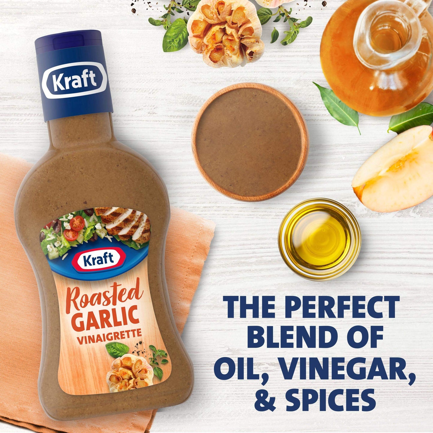 Kraft Roasted Garlic Vinaigrette Salad Dressing (14 Fl Oz Bottle)