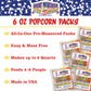 6 Oz Popcorn Packs - Pre-Measured, Movie Theater Style, All-In-One Kernel, Salt, Oil Packets For Popcorn Machines By Great North