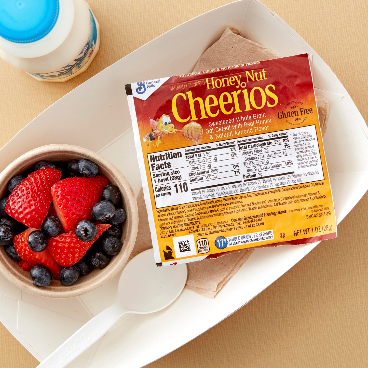 Honey Nut Cheerios Cereal Single Serve Bowl, 1 Oz (Pack Of 96)