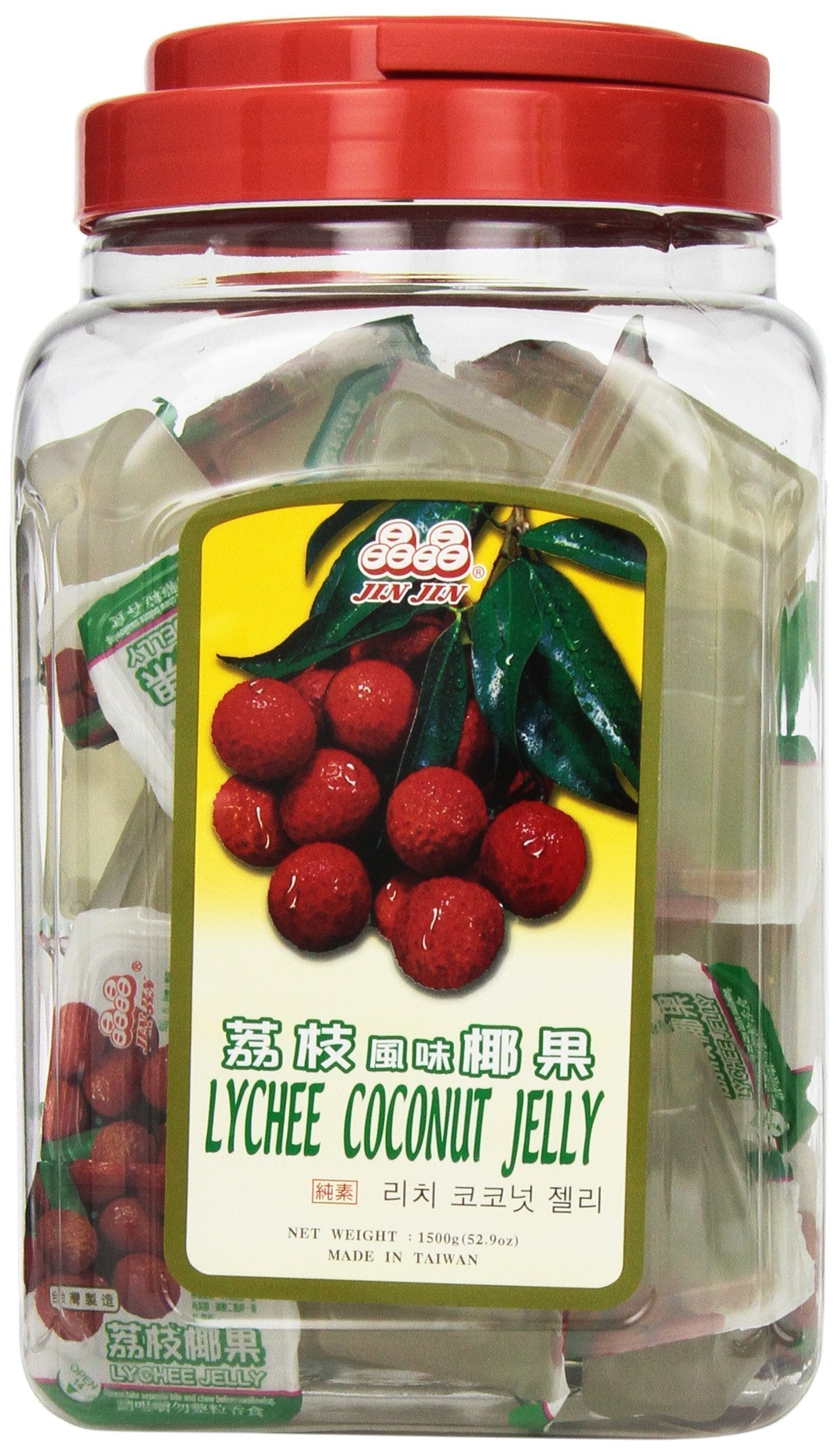 Jin Jin Lychee Coconut Candy Jelly Cups, 52.9 Oz.