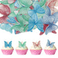 Gyufise 48Pcs Edible Butterfly Cupcake Toppers WaterColor Butterfly Cake Decorations Wafer Paper Butterfly Dessert Decoration fo